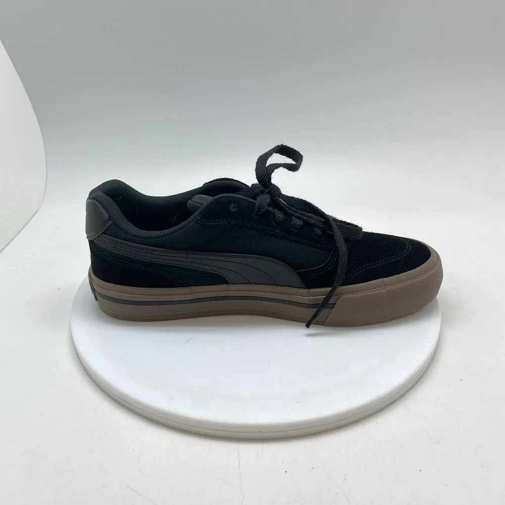 Puma Sneakers Mens 8.5 Black Suede Platform Court Classic Vulcanized 404131-01